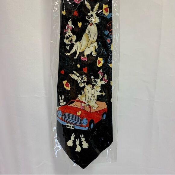 🛍3/$20 SETACEO Cravatta NWT frisky rabbit novelty Tie - Picture 1 of 7